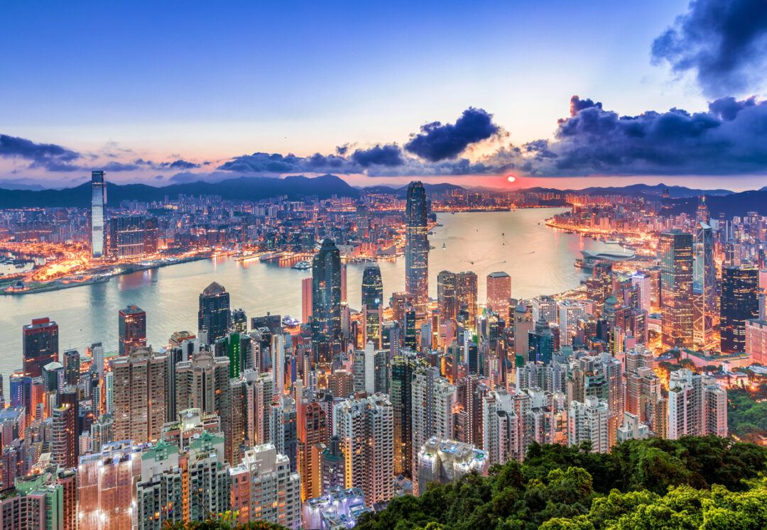 維港黃昏城市天際線