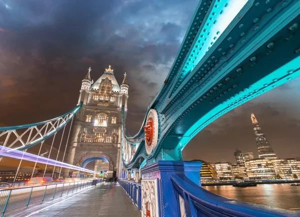 Tower Bridge Close-up with Blue Steel Structure