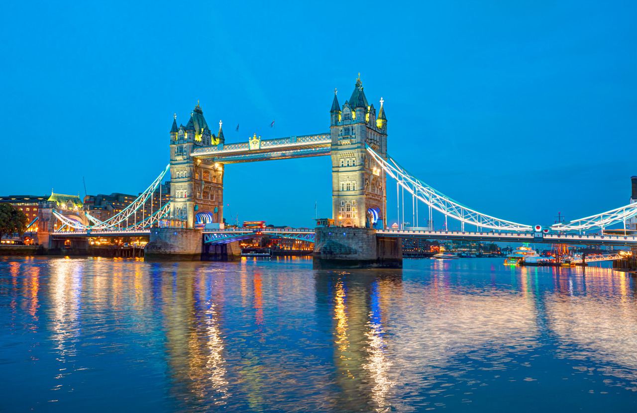 Tower Bridge and River Thames at Dusk