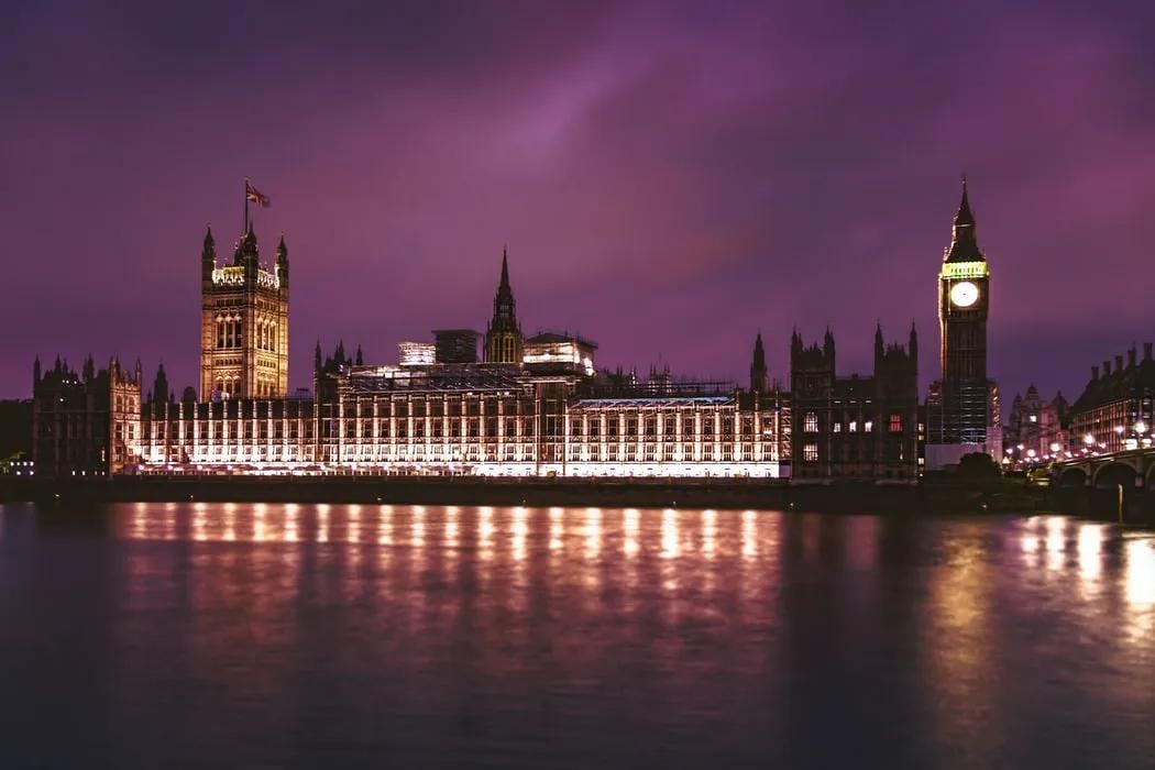 Westminster Palace and Big Ben at Night